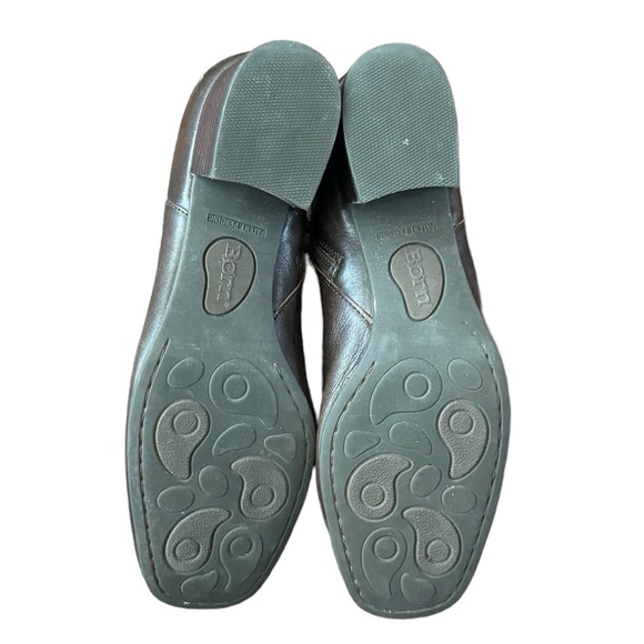 BORN Women's Cognac Brown Aneto Stacked Heel Square Toe Bootie Size 9 - Picture 7 of 10